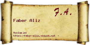 Faber Aliz névjegykártya